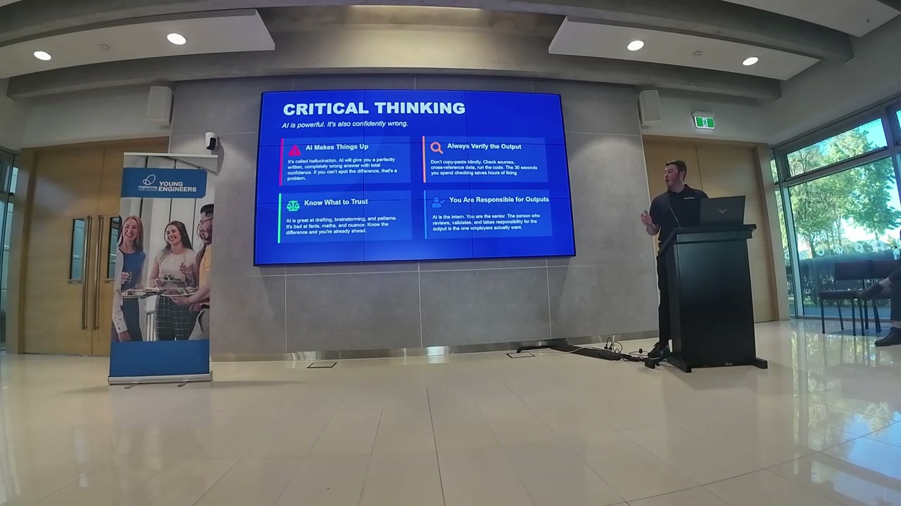 Slide showing 'Critical Thinking' skills breakdown in two columns