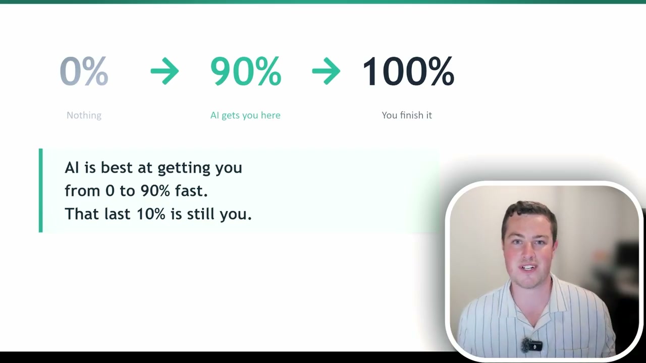 Slide showing 0% to 90% to 100% progression with explanation