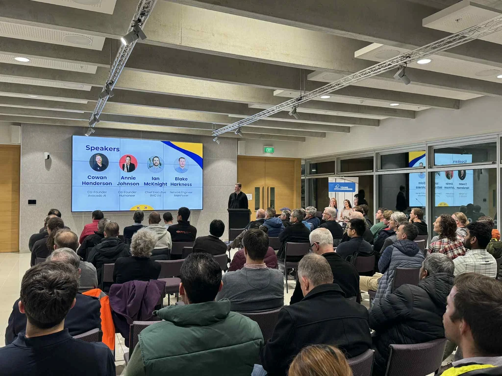 Blake speaking at AI and Engineering event in Christchurch