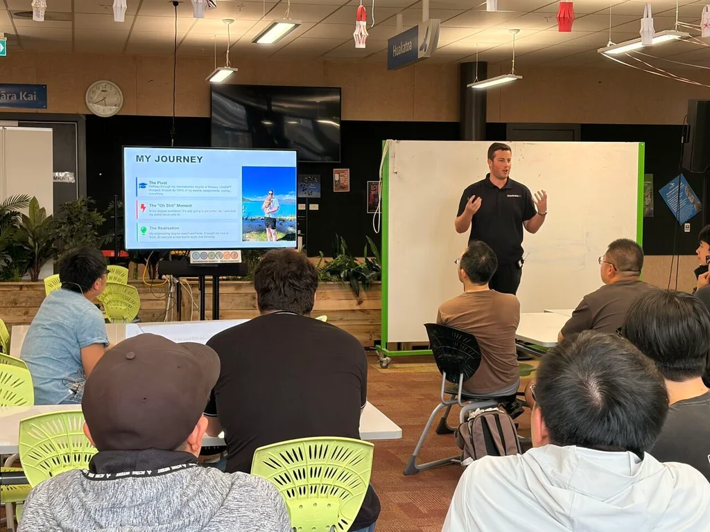 Blake at Graduating into a World of AI event in Hamilton