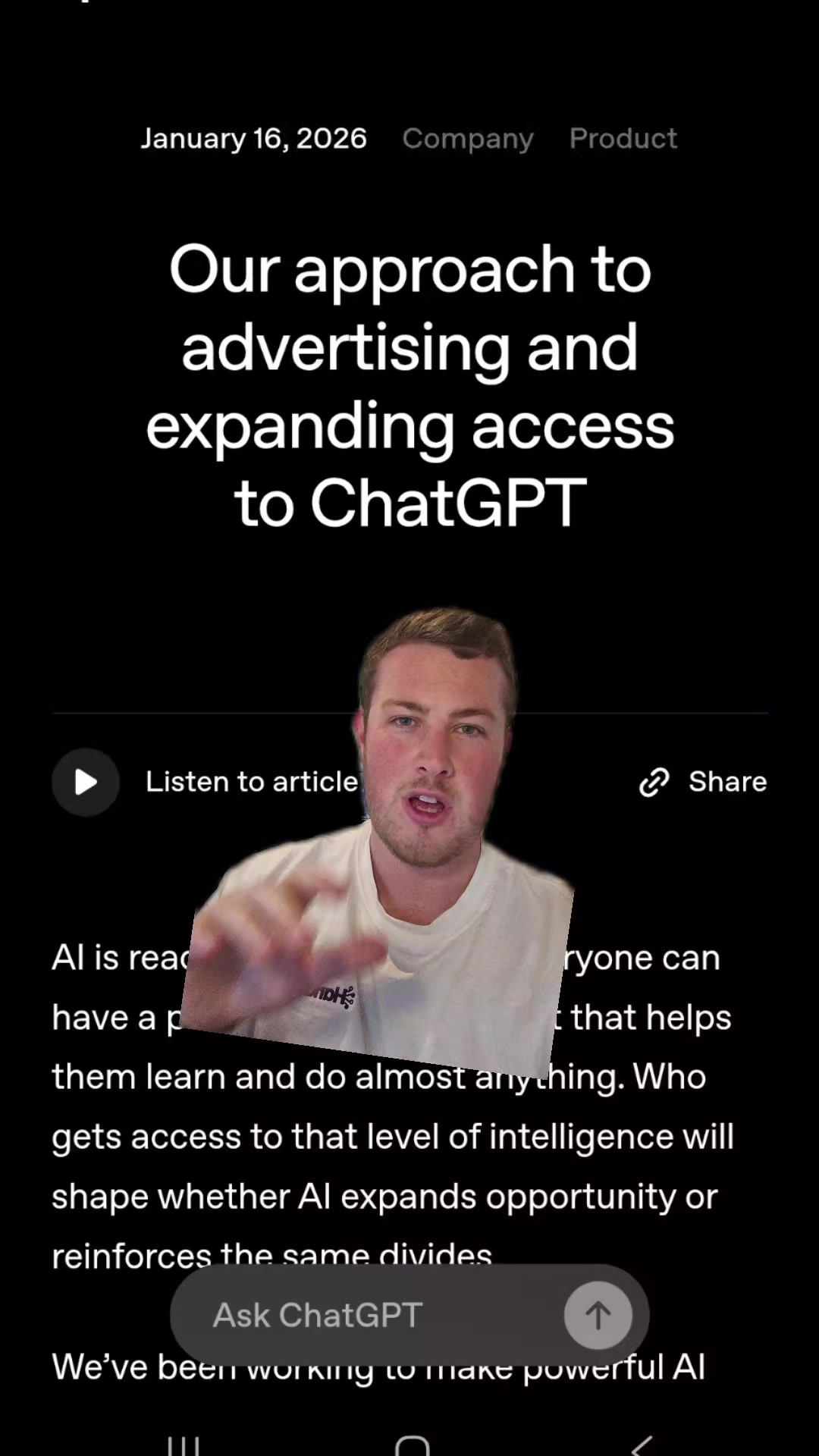 ChatGPT Is Rolling Out Ads to Free Users